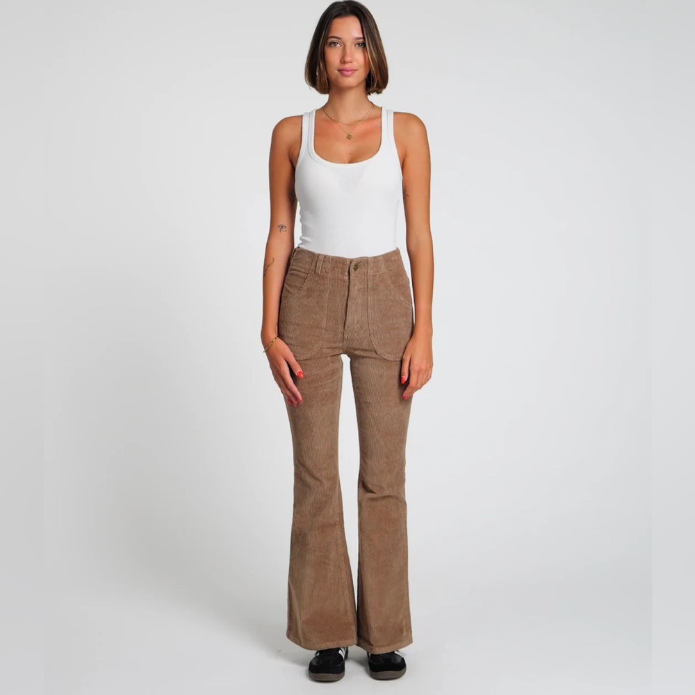 Hammies Women’s Bell Bottoms Corduroy Brown Sz 28 Retro